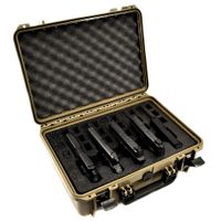 5 Pistol 18 Magazine Doro Waterproof Heavy Duty Gun Case with Custom MyCaseBuilder Foam Insert - Sahara Case with Black Foam