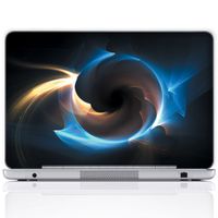 Meffort Inc 14 Inch Laptop Notebook Skin Sticker Cover Art Decal (Free Wrist pad) - Blue Circular Swirl