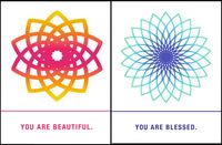 Quiplip EM03116PCK Sacred Geometry Greeting Cards"Beautiful, Blessed", 6-pack