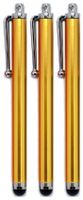 24/7 Cases 3 pcs gold Capacitive Stylus/Styli Touch Screen Cellphone Tablet Pen for iPhone 5, iPad 4 & 5 iPad Mini, Samsung Galaxy S3 & S4