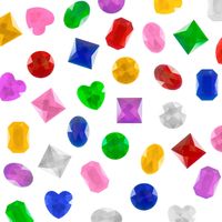 Super Z Outlet 1" Assorted Colorful Adhesive Stick-On Heart Star Round Shaped Jewel Gems for Arts & Crafts, Themed Party Decoration Accessories, Children Activities (100 Pack)