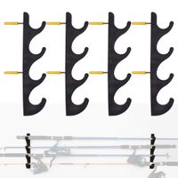 YYST Horizontal Fishing Rod Storage Rack Holder Wall Mount to Hold 8 Fishing Rods W Screws - No Fishing Rod