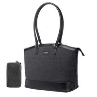 UtoteBag Laptop Tote Bag,Women 15.6 inch Laptop Shoulder Bag Lightweight Casual Nylon Briefcase for Computer Laptop Notebook Work Business (Black)