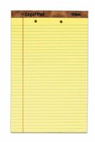The Legal Pad Legal Pad, 8-1/2" x 14", Perforated, 2HP, Canary, Legal/Wide Rule, 50 Sheets per Pad, 12 Pads per Pack
