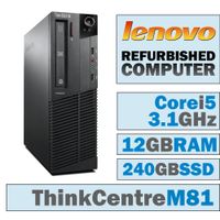 Lenovo ThinkCentre M81 SFF/Core i5-2400 Quad @ 3.1 GHz/12GB DDR3/NEW 240GB SSD/DVD-RW/WINDOWS 7 PRO 64 BIT