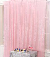 PartyDelight Sequin Backdrop Wedding Curtain Special Events, Party, Pink, 4FTx6FT