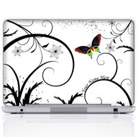 Meffort Inc Personalized Laptop Notebook Notebook Skin Sticker Cover Art Decal, Customize Your Name (17 Inch, Butterfly Swirl)