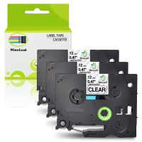 NineLeaf 3 Pack Laminated Label Tape Compatible for Brother P-Touch TZe Label Tape TZe-131 TZ-131 1/2 Inch Black on Clear for P Touch Labeler PT-D210 PT-H110 PT-D400AD PT-P900W PT-P950NW