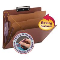 SMD14230 - Smead 14230 Red Pressboard Classification Folder with SafeSHIELD Fasteners