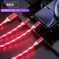 Pleasay Magnetic USB Charging Cable Streamer Data Line 3 in 1 Data Cable Fast Charging 360 Degree Data Line Creative Colorful Streamer Magnetic Data Line for Android/iOS/Type C Phone