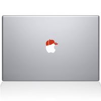 The Decal Guru 2051-MAC-12M-P Apple Hat Ball Cap Decal Vinyl Sticker, 12" MacBook, Orange