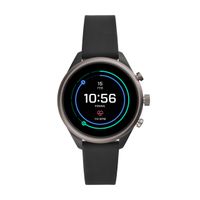 Fossil Women's Gen 4 Sport Heart Rate Metal and Silicone Touchscreen Smartwatch, Color: Grey, Black (FTW6024)