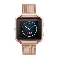 Yutior Metal Bands Compatible with Fitbit Blaze Smart Watch, Stainless Steel Magnetic Replacement Band with Frame Small & Large for Women Men, Champagne Gold, Black, Silver, Colorful, Rose Gold