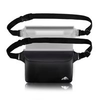 HEETA Waterproof Pouch, Screen Touch Sensitive Waterproof Bag with Adjustable Waist Strap - Keep Your Phone and Valuables Dry - Perfect for Swimming Diving Boating Fishing Beach Black & White L