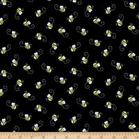 Timeless Treasures You are My Sunshine Bees Black Fabric by The Yard