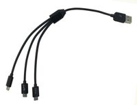 CERRXIAN 9 Inch USB 2.0 Type A Male to 3 Micro USB 5 Pin Male Splitter Y Data Sync and Charge Connector Adapter Cable for Android(Black)