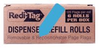 Redi-Tag Solid Arrow Dispenser Flags, 6 Roll Refill, 120 Flags per Roll, 1-7/8 x 9/16 Inches, Light Blue (91063)
