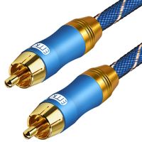 EMK Digital Coaxial Audio Cable Subwoofer Cable[OD6.0Nylon Jacket] Premium S/PDIF RCA Male to RCA Male for Home Theater, HDTV, Subwoofer, Hi-Fi Systems (3Feet/1M)