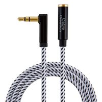 3.5mm Male to Female Stereo Audio Extension Cable, CableCreation 15FT Headphone Extension Cable Right Angle Compatible with Sony/Beats Headphones, Phone, Echo Dog, Speaker, Home& Car Stereo, 4.5M