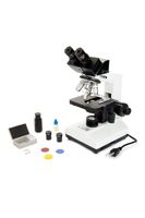Celestron CB2000C Compound Binocular Microscope w/40x - 2000x power, mechanical stage, 4 Fully achromatic objectives, Abbe condenser, 10x and 20x eyepieces, coaxial focus, 10 prepared slides, 3 color filters, emersion oil
