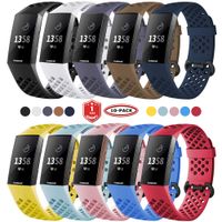 FunBand for Fitbit Charge 3 Strap Bands, Easy Adjust Breathable with Ventilation Holes Soft Silicone Sport Replacement Accessory Bracelet Straps for Fitbit Charge 3 Fitness Activity Wristband