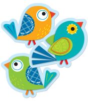Carson Dellosa - Boho Birds Colorful Cut-Outs, Classroom Décor, 36 Pieces