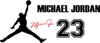 Flight Jordan Jumpman Logo Huge 23 signature AIR Decal Sticker for Automobile Room Car Window Tablet PC Computer Wall Laptop Notebook Ipad (3.5" x 8" inches, Black And Red)
