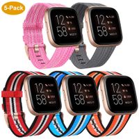 findway Compatible with Fitbit Versa/Fitbit Versa 2/Fitbit Versa Lite Bands,Versa Accessories for Women Men Breathable Woven Fabric Strap Adjustable Wristband for Fitbit Versa/Versa 2/Versa Lite