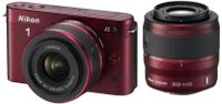 NIKON 1 J2 CAMERA BODY WHITE + NIKKOR VR 10-30mm LENS KIT RED Import JPN