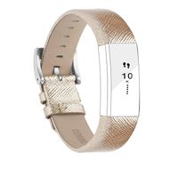 POY Replacement Bands Compatible for Fitbit Alta and Fitbit Alta HR, Genuine Leather Wristbands, Gold