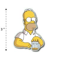 (TK-209) Simpson | Homer Drink Beer - Waterproof Vinyl Sticker for Laptops Tablets Cars Motocycles Bicycle Skateboard Luggage Or Any Flat Surface (3")