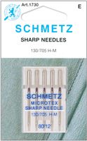 Euro-Notions Microtex Sharp Machine Needles-Size 12/80 5/Pkg