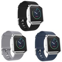 SKYLET Compatible with Fitbit Blaze Bands, 3 Pack Soft Silicone Replacement Sport Wristband Compatible with Fitbit Blaze Bracelet Black (No Tracker, No Frame)