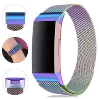 Find-MyWay Replacement Compatible with Fitbit Charge 3 Bands/Charge 3 SE Metal Bands Wristband Accessory Breathable Sport Bracelet Strap Small & Large for Women Men Silver Rose Gold 10 Colors