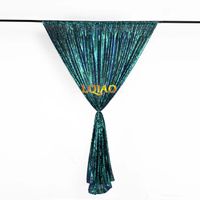 LQIAO 4x7ft Fluorescence Green Shimmer Sequin Fabric Photo Backdrop,Wedding Photo Booth,Photography Background,Ceremony Background, Pocket 4x7FT(125x215cm)