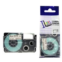 LM Tapes - Casio KL-8100 18mm Black on White Compatible Label Tape for Casio KL8100 EZ Label Printer