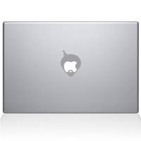 The Decal Guru 2054-MAC-11A-S Afro Apple Logo Decal Vinyl Sticker, Silver, 11" MacBook Air