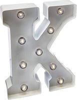 Darice White Metal Marquee Letter - K - 9.87" Tall, White Finish