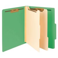 Smead Classification File Folder, 2 Dividers, 2" Expansion, 2/5-Cut Tab, Letter Size, Green, 10 per Box (14002)