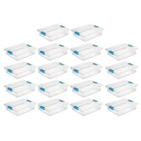 STERILITE Large Plastic File Clip Box Office Storage Tote Container with Lid (18 Pack)