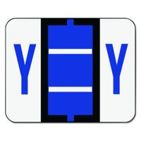 Smead BCCR Bar-Style Alphabetic Color-Coded Labels, Letter Y, Violet/White Bars, 500 Labels per Roll (67095)