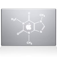 The Decal Guru The Molecular Structure of Coffee MacBook Decal Vinyl Sticker - 15" MacBook Pro (2016 & Newer) - White (1195-MAC-15X-W)