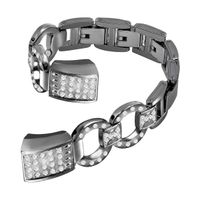 Newest Premium Replacement Accessory Metal Watch Bands Bracelet Strap for Fitbit Alta HR and Alta(No Tracker) (Style I: Black)