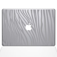 The Decal Guru 2046-MAC-11A-S Zebra Stripes Decal Vinyl Sticker, Silver, 11" MacBook Air