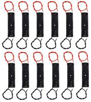 WAYLLSHINE® 12 Pcs/1 Dozen 1 x 1.5V AA Battery Spring Clip Black Plastic 1 x 1.5V AA Battery Case Holder Box Black Red Wire Leads