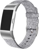 bayite Canvas Bands Compatible Fitbit Charge 2, Soft Classic Replacement Wristband Straps Women Men, Grey Small (5.5-6.7 Inch)