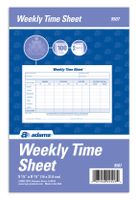 Adams Weekly Time Sheet, 1-Part, 5.5 x 8.5 Inches, Blue/White, 100 Sheets Per Pad, 2 Pack (9507ABF)