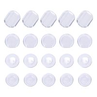 Maxdot 100 Pieces 4 Size Earring Pads Silicone Comfort Earring Cushions for Clips on Earrings, Clear