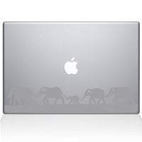 The Decal Guru Elephant March MacBook Decal Vinyl Sticker - 15" MacBook Pro (2016 & Newer) - Silver (0152-MAC-15X-S)