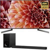 Sony XBR75X900F 75" 4K HDR10 HLG Dolby Vision Triluminos UHD LCD Android TV with Google Assistant 3840x2160 & X1 Processor + Sony HTZ9F 3.1Ch Dolby Atmos Soundbar with Built-in WiFi & Bluetooth